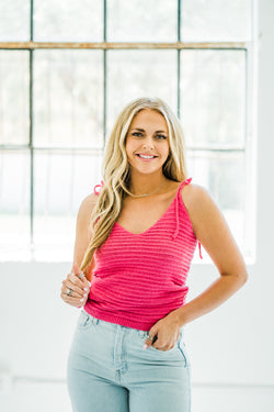 Be Bold Ribbed Pink Tank